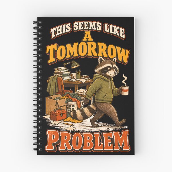 Item preview, This Seems Like a Tomorrow Problem – Funny Raccoon Procrastination Humor designed and sold by Ajdaprint.