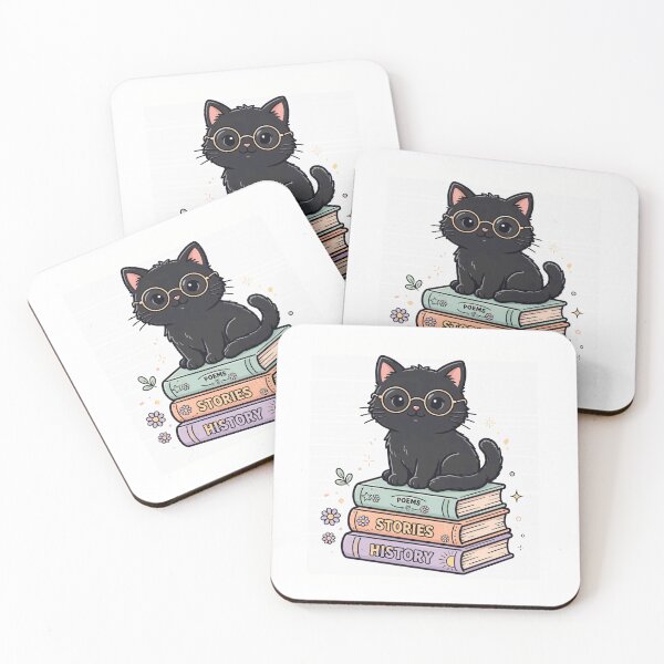Item preview, Cute Black Cat Reading Books Aesthetic designed and sold by Fulaly.