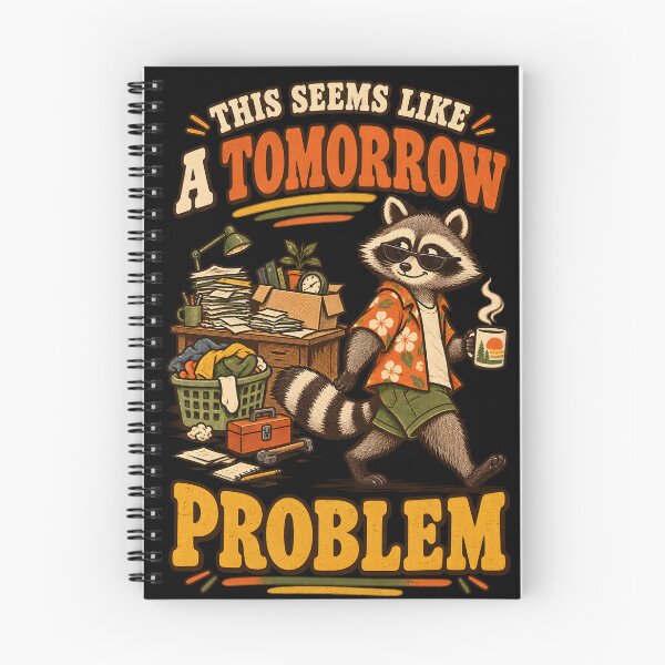 Item preview, This Seems Like a Tomorrow Problem – Funny Raccoon Procrastination Humor designed and sold by Ajdaprint.