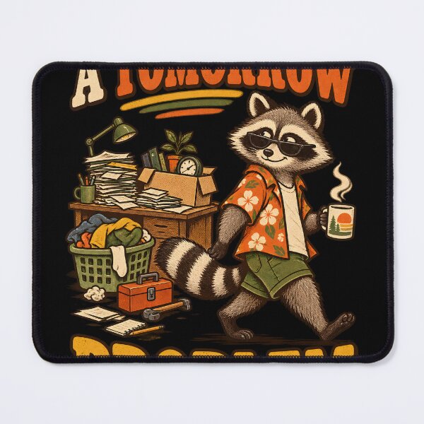 Item preview, This Seems Like a Tomorrow Problem – Funny Raccoon Procrastination Humor designed and sold by Ajdaprint.