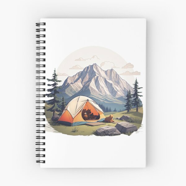 Item preview, Cozy Bear Tent Camping Mountain Badge designed and sold by No Talk Studio .
