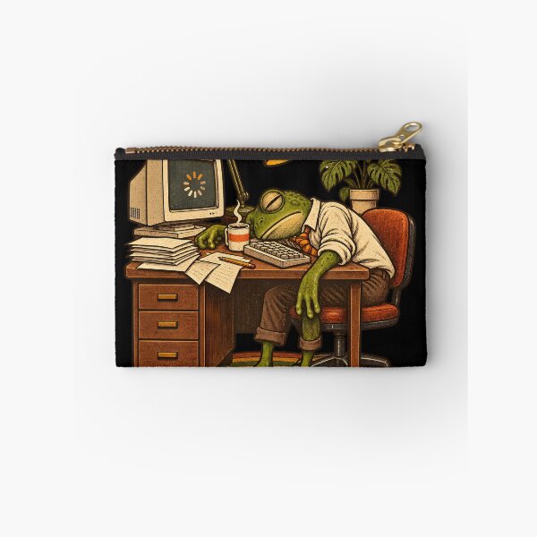 Item preview, Productivity Has Left the Chat – Funny Tired Frog Office Humor designed and sold by Ajdaprint.