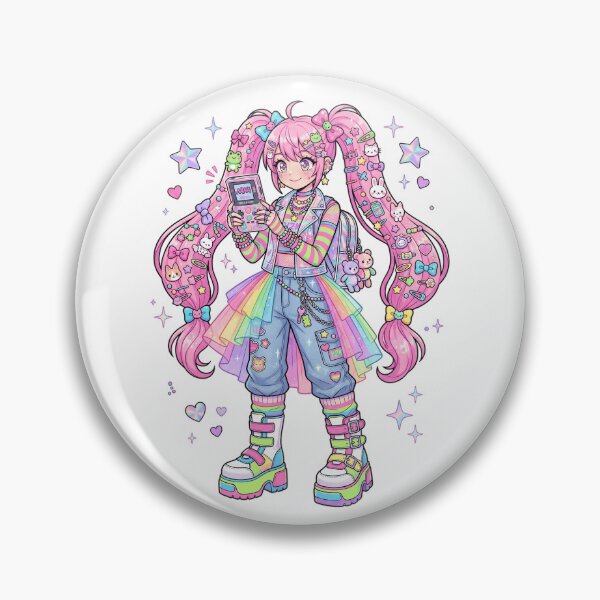 Item preview, Y2K Harajuku Decora Kei Anime Girl Retro 2000s Kawaii Aesthetic designed and sold by mood-draftsman.