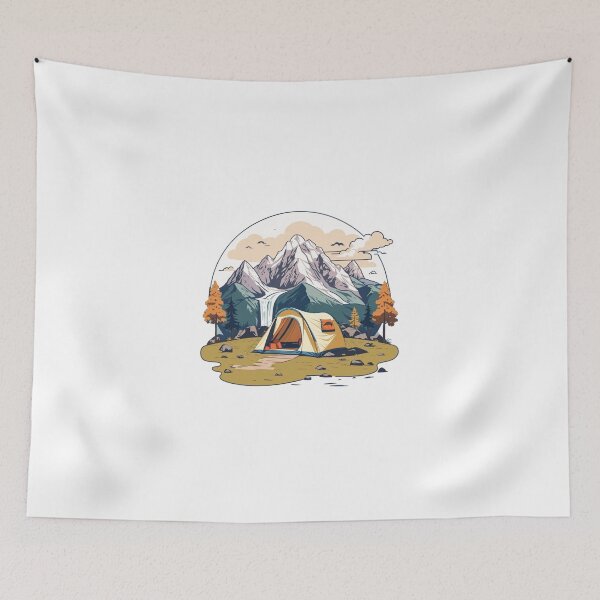 Item preview, Mountain Waterfall Camping Tent Badge designed and sold by No Talk Studio .