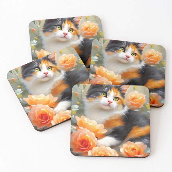 Item preview, cat & Roses designed and sold by INKRebelGraphic.
