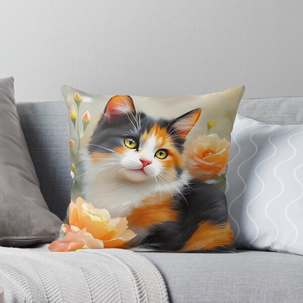 Item preview, cat & Roses designed and sold by INKRebelGraphic.