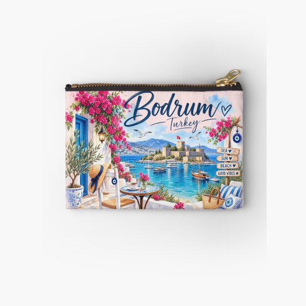 Item preview, Bodrum Turkey Mediterranean Sea, Sun & Good Vibes Watercolor designed and sold by GusiaTreasures.