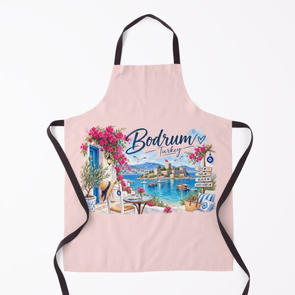 Item preview, Bodrum Turkey Mediterranean Sea, Sun & Good Vibes Watercolor designed and sold by GusiaTreasures.