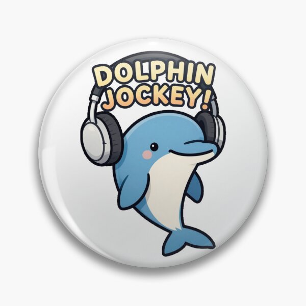 Item preview, Funny Cute Kawaii Cartoon Music DJ Style Dolphin with Earphones DOLPHIN JOCKEY! designed and sold by Giulivo Store Graphic.
