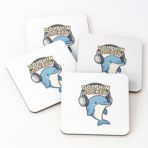 Item preview, Funny Cute Kawaii Cartoon Music DJ Style Dolphin with Earphones DOLPHIN JOCKEY! designed and sold by Giulivo Store Graphic.