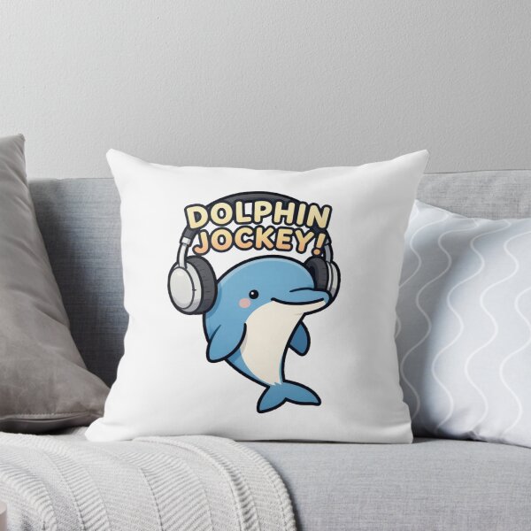 Item preview, Funny Cute Kawaii Cartoon Music DJ Style Dolphin with Earphones DOLPHIN JOCKEY! designed and sold by Giulivo Store Graphic.