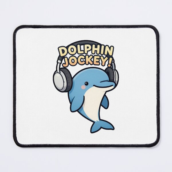 Item preview, Funny Cute Kawaii Cartoon Music DJ Style Dolphin with Earphones DOLPHIN JOCKEY! designed and sold by Giulivo Store Graphic.