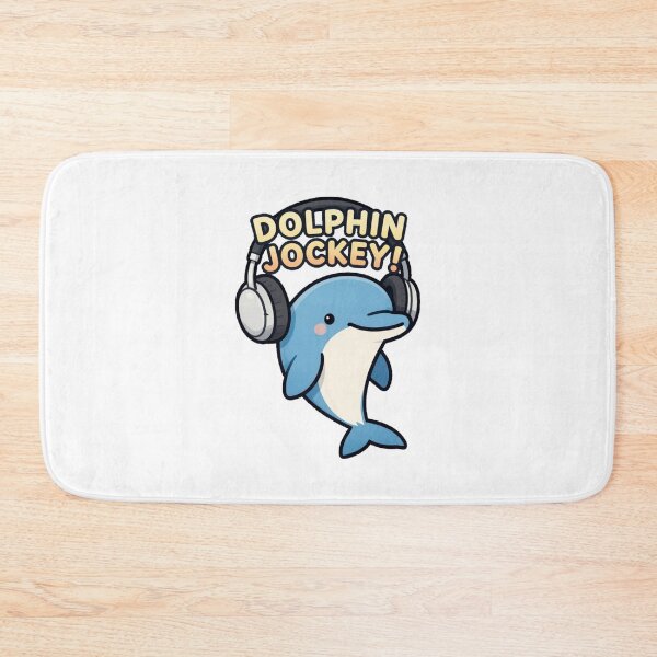 Item preview, Funny Cute Kawaii Cartoon Music DJ Style Dolphin with Earphones DOLPHIN JOCKEY! designed and sold by Giulivo Store Graphic.