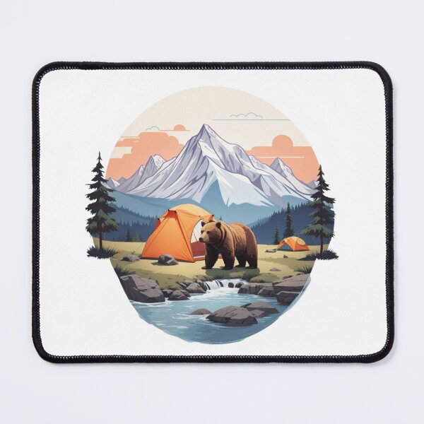 Item preview, Bear Walking Creek Mountain Camping Badge designed and sold by No Talk Studio .