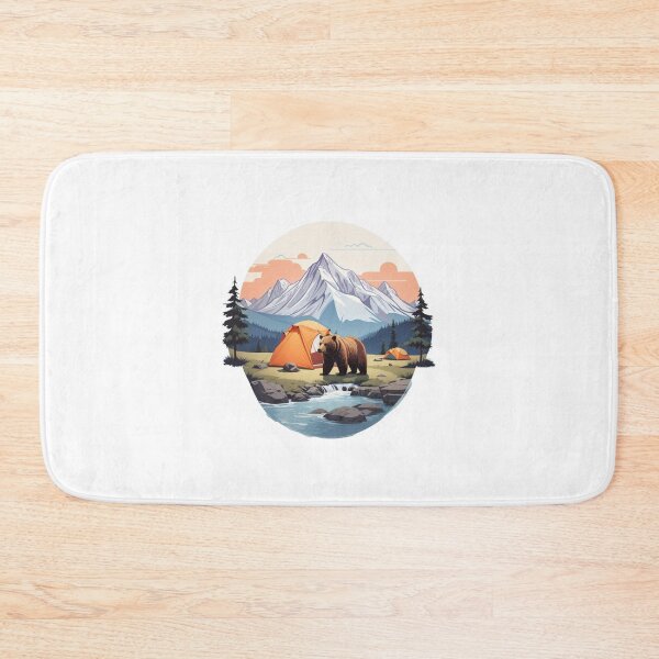 Item preview, Bear Walking Creek Mountain Camping Badge designed and sold by No Talk Studio .