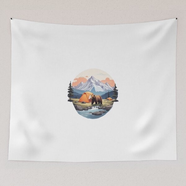 Item preview, Bear Walking Creek Mountain Camping Badge designed and sold by No Talk Studio .