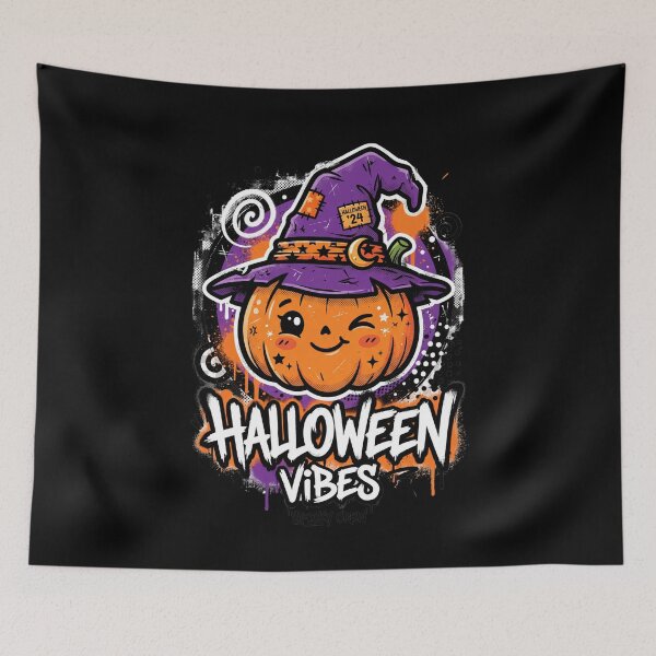 Item preview, Kawaii Pumpkin with Witch Hat Halloween Vibes Spooky Crew Tee designed and sold by DarylWelsh2024.