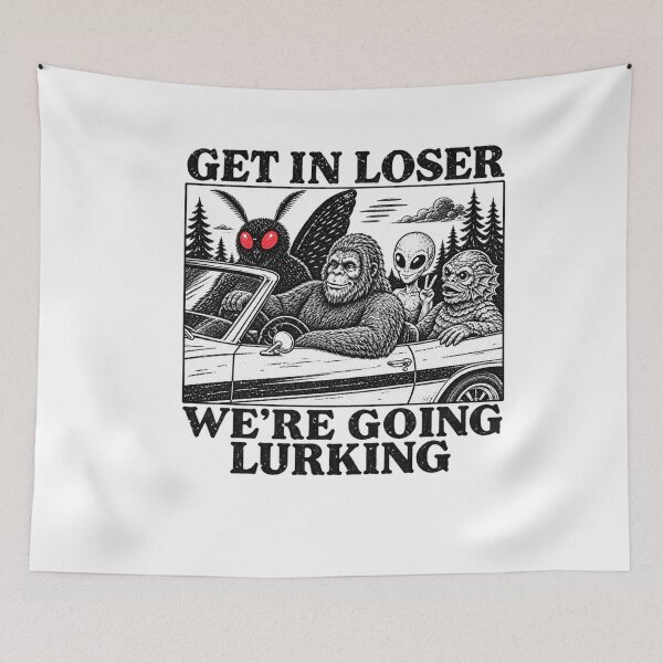 Item preview, Mothman Car Get In Loser We’re Going Lurking Funny Cryptid designed and sold by LASTIQUE-dd.