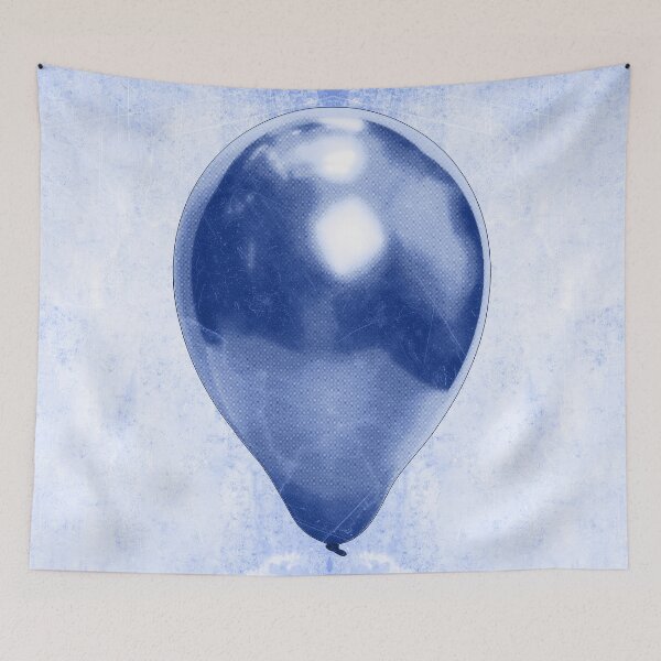 Item preview, Lone Blue Party Balloon Dark Melancholy Solitude Art designed and sold by Ghoul Enterprises.