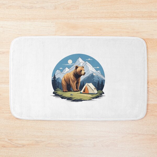Item preview, Big Grizzly Bear Mountain Camping Badge designed and sold by No Talk Studio .