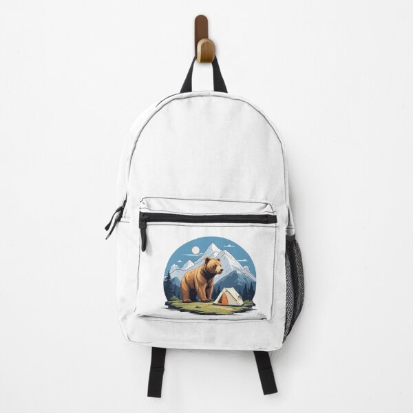 Item preview, Big Grizzly Bear Mountain Camping Badge designed and sold by No Talk Studio .