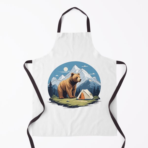 Item preview, Big Grizzly Bear Mountain Camping Badge designed and sold by No Talk Studio .