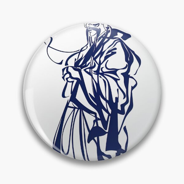 Item preview, Dangun, Korean deity - Blue Abstract Art designed and sold by shadow-bloom.