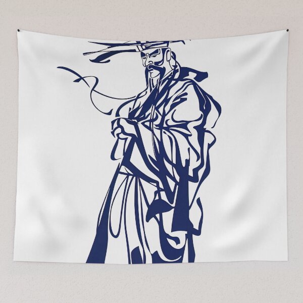 Item preview, Dangun, Korean deity - Blue Abstract Art designed and sold by shadow-bloom.