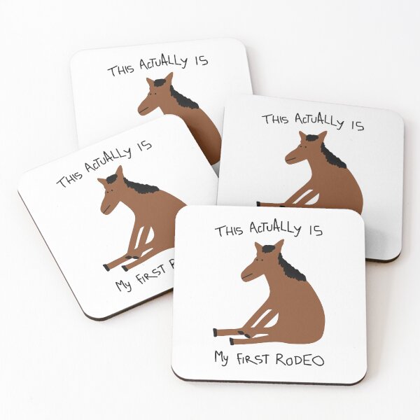 Item preview, This Actually Is My First Rodeo Funny Horse Meme designed and sold by LASTIQUE-dd.