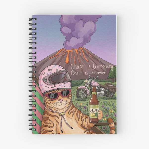 Item preview, Volcano Side Chill: The Biker Cat of Chaos designed and sold by Madame-Verny.