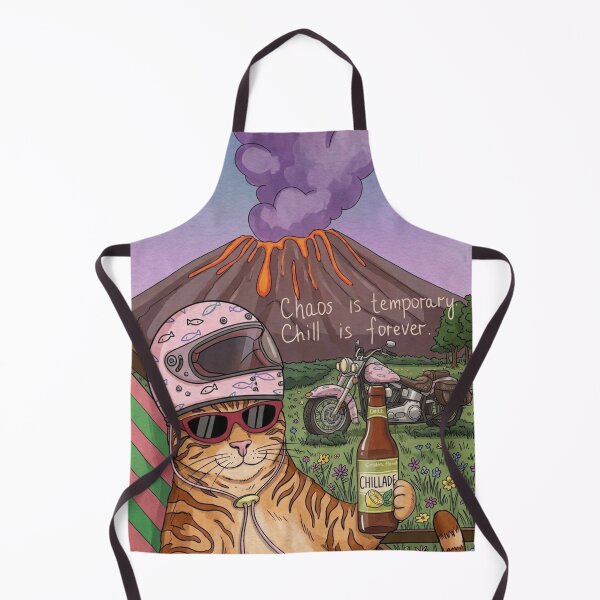 Item preview, Volcano Side Chill: The Biker Cat of Chaos designed and sold by Madame-Verny.