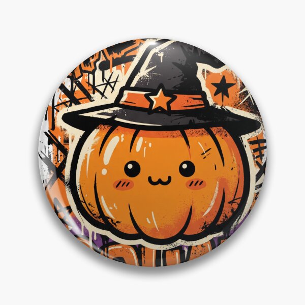 Item preview, Halloween Squad Kawaii Pumpkin with Witch Hat Spooky Vibes Crew designed and sold by DarylWelsh2024.