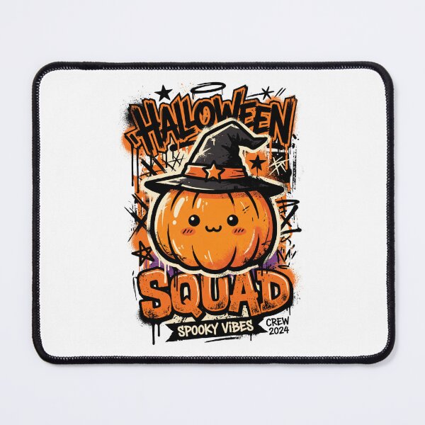 Item preview, Halloween Squad Kawaii Pumpkin with Witch Hat Spooky Vibes Crew designed and sold by DarylWelsh2024.