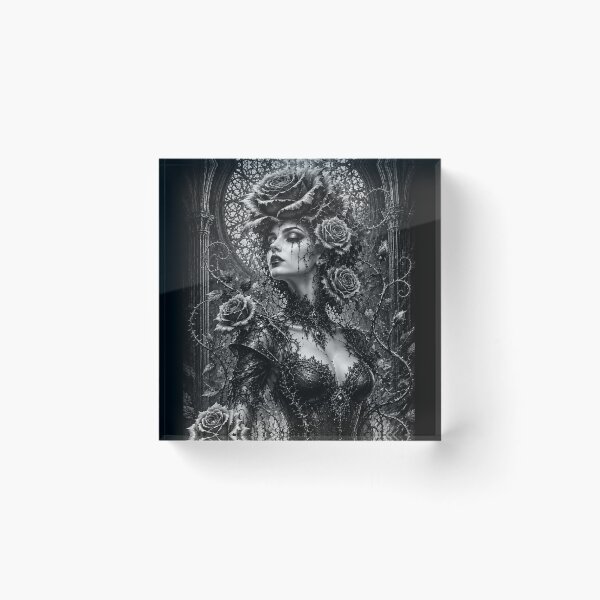 Item preview, Gothic rose personified in black and white designed and sold by Axokris.