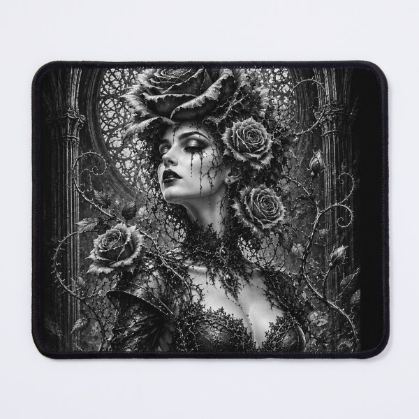 Item preview, Gothic rose personified in black and white designed and sold by Axokris.