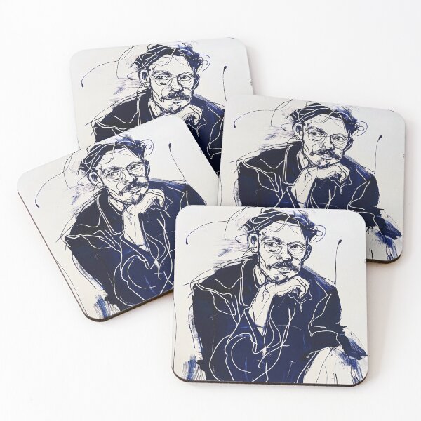 Item preview, Danish man, portrait - Blue Abstract Art designed and sold by shadow-bloom.