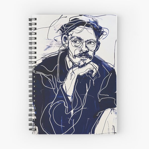 Item preview, Danish man, portrait - Blue Abstract Art designed and sold by shadow-bloom.
