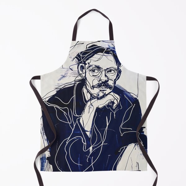 Item preview, Danish man, portrait - Blue Abstract Art designed and sold by shadow-bloom.