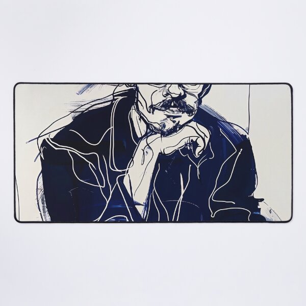 Item preview, Danish man, portrait - Blue Abstract Art designed and sold by shadow-bloom.