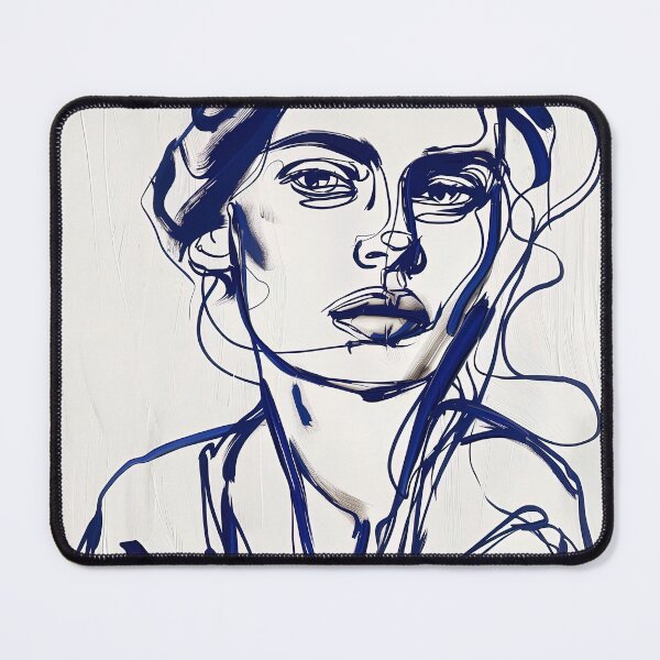Item preview, Danish woman - Blue Abstract Art designed and sold by shadow-bloom.
