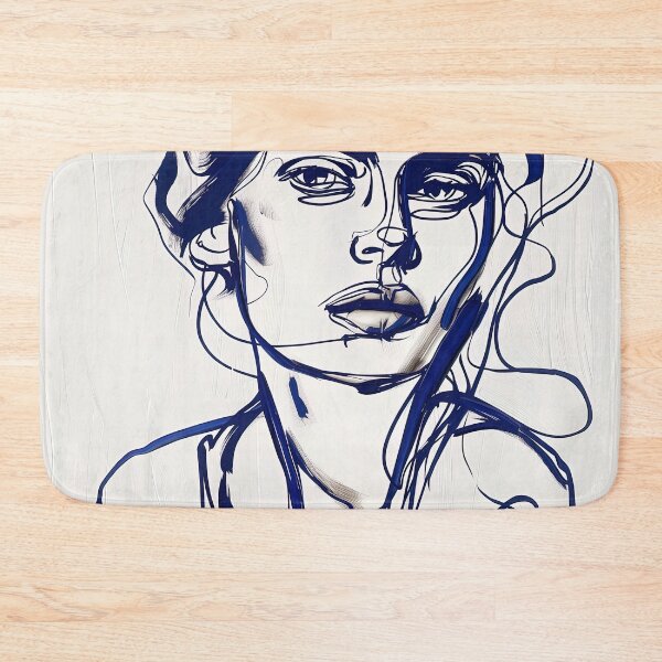 Item preview, Danish woman - Blue Abstract Art designed and sold by shadow-bloom.