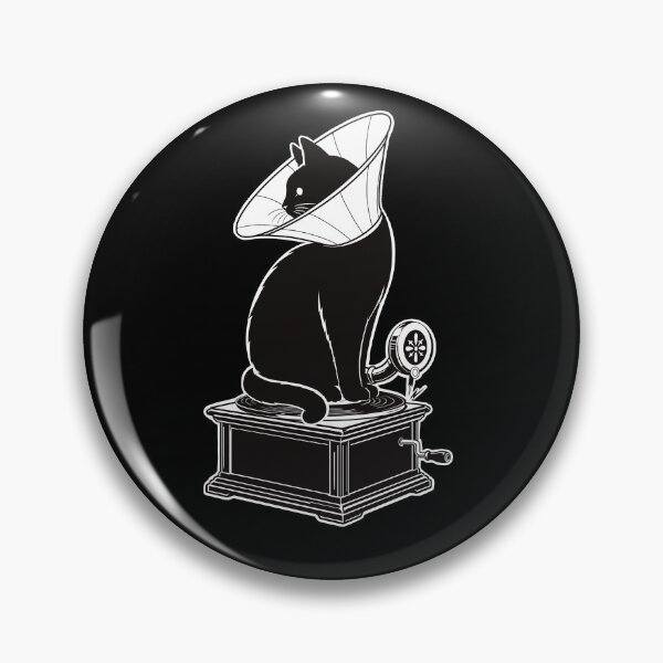 Item preview, Gramophone Cat (for black garments) designed and sold by HauntingAppeal.