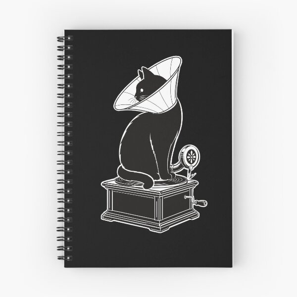 Item preview, Gramophone Cat (for black garments) designed and sold by HauntingAppeal.