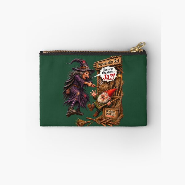 Item preview, Angry Witch vs Gnome Broom Seller – "Deutsche Qualität?!" designed and sold by Alpine-Ink.
