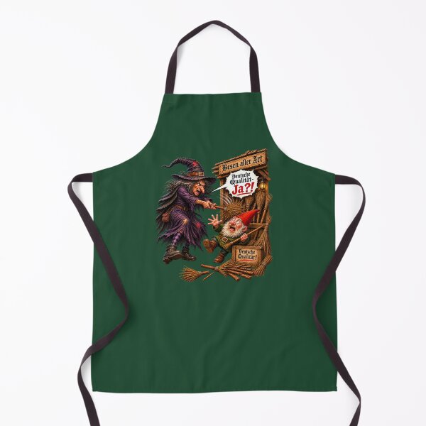 Item preview, Angry Witch vs Gnome Broom Seller – "Deutsche Qualität?!" designed and sold by Alpine-Ink.