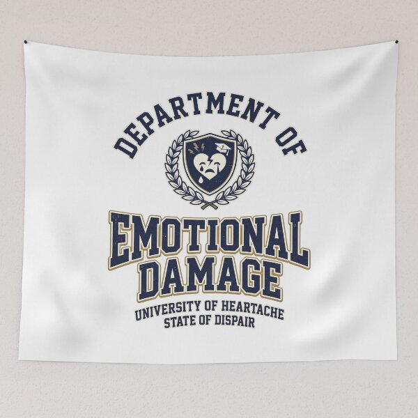 Item preview, Department of Emotional Damage Heartbreak University Retro College Style designed and sold by LOVEARTDESIGN.