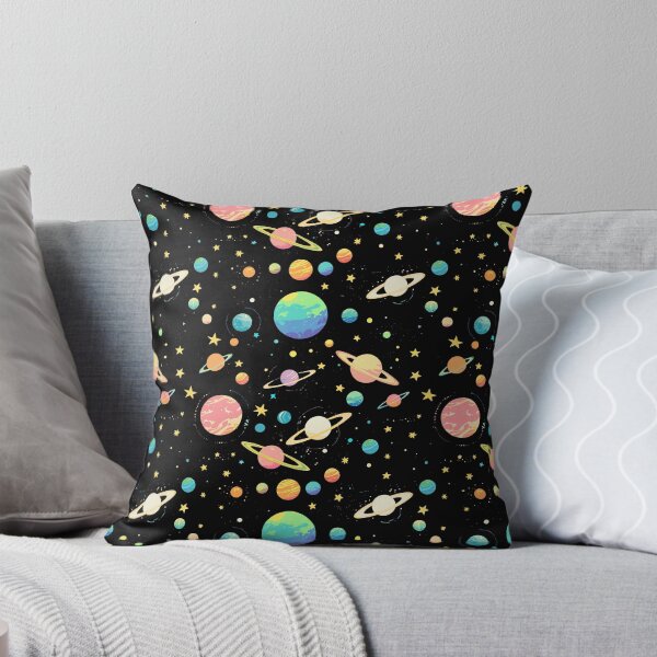 Item preview, Colorful Outer Space Seamless Pattern, Pastel Galaxy Digital Paper, Cute Ringed Planets & Stars Fabric Design designed and sold by ByKaleido.