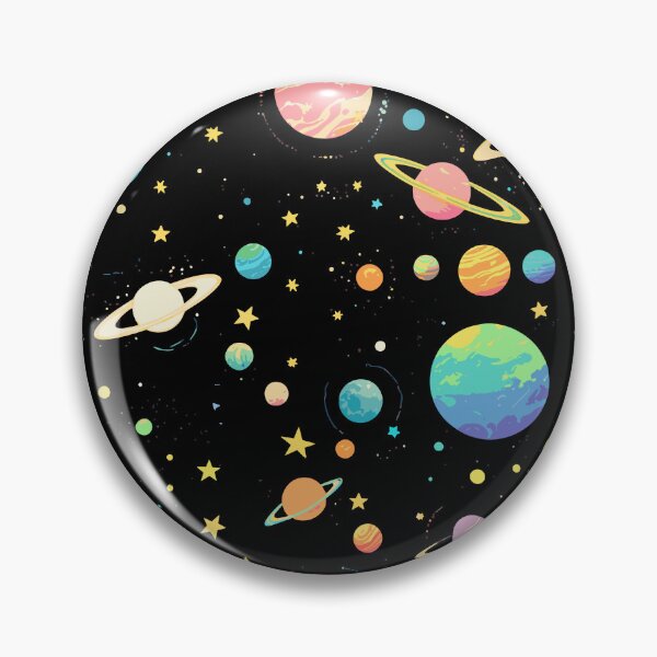 Item preview, Colorful Outer Space Seamless Pattern, Pastel Galaxy Digital Paper, Cute Ringed Planets & Stars Fabric Design designed and sold by ByKaleido.