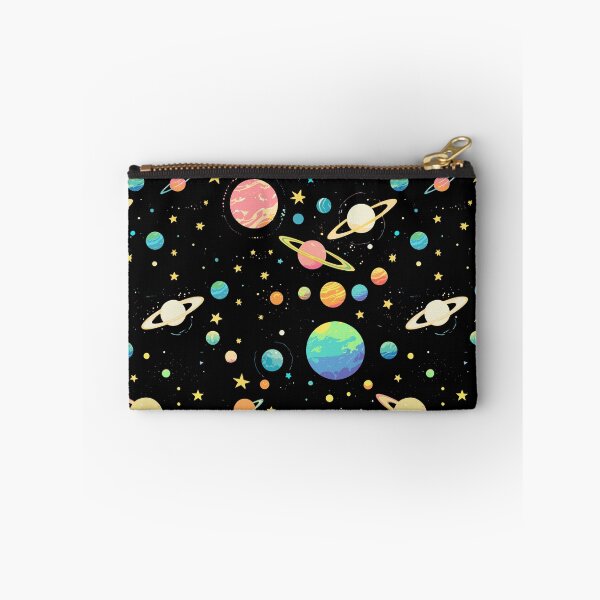 Item preview, Colorful Outer Space Seamless Pattern, Pastel Galaxy Digital Paper, Cute Ringed Planets & Stars Fabric Design designed and sold by ByKaleido.