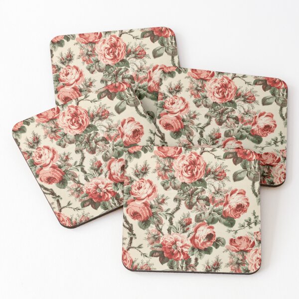 Item preview, Vintage Pink Red Rose Botanical Floral Pattern designed and sold by Terry Bain.